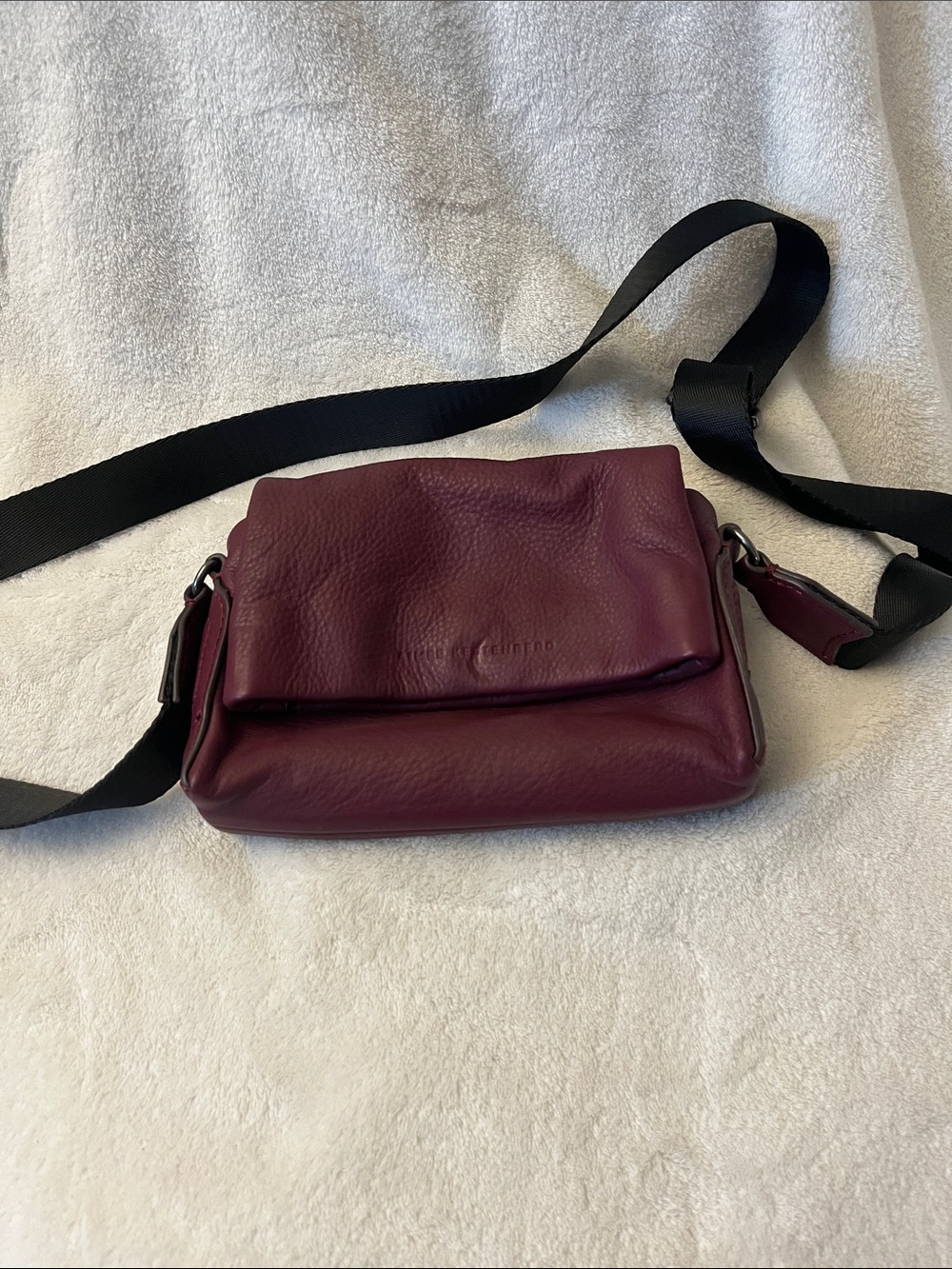Aimee K small Leather Crossbody Bag - Burgundy
